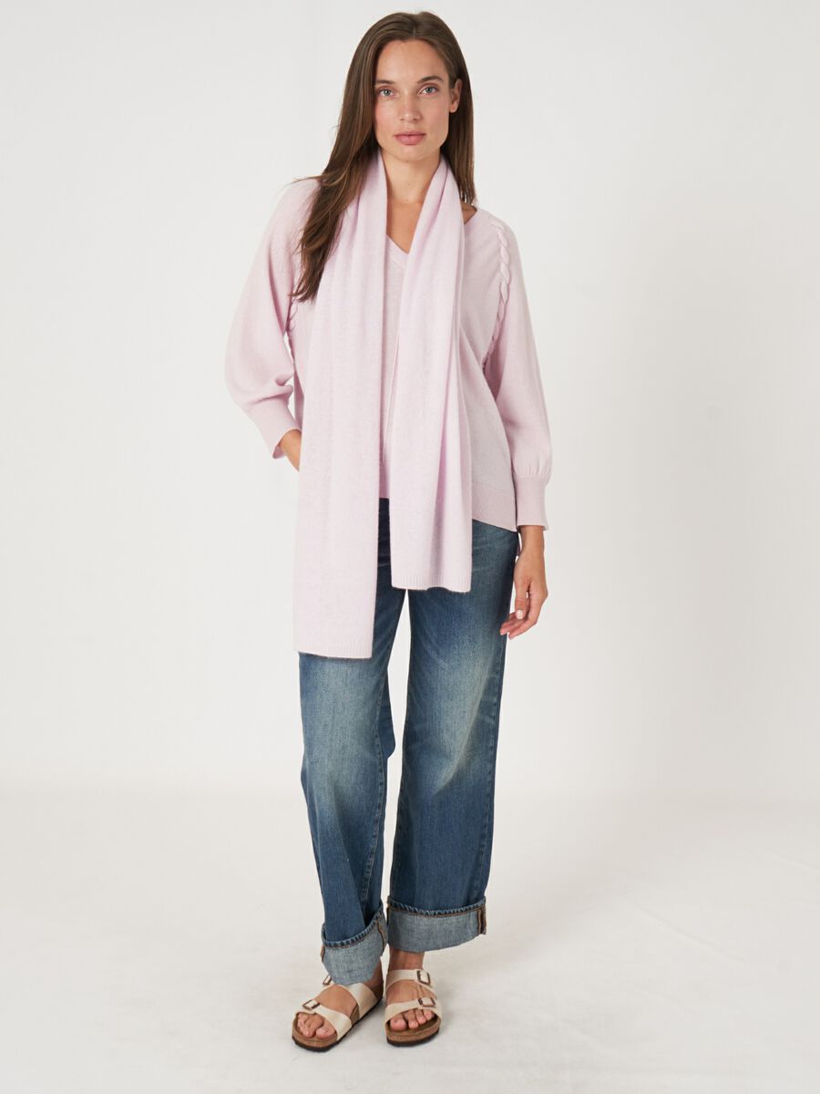Fine knit organic cashmere scarf image number 89