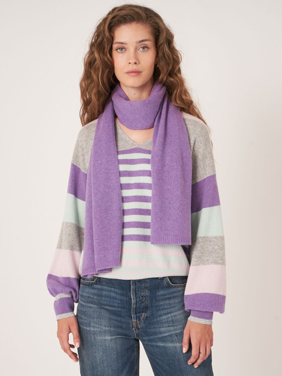 Fine knit organic cashmere scarf image number 0