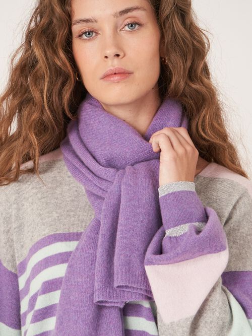 Fine knit organic cashmere scarf