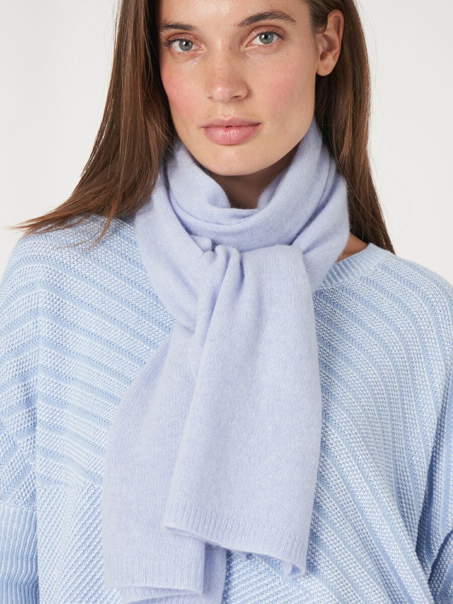 Fine knit organic cashmere scarf image number 97