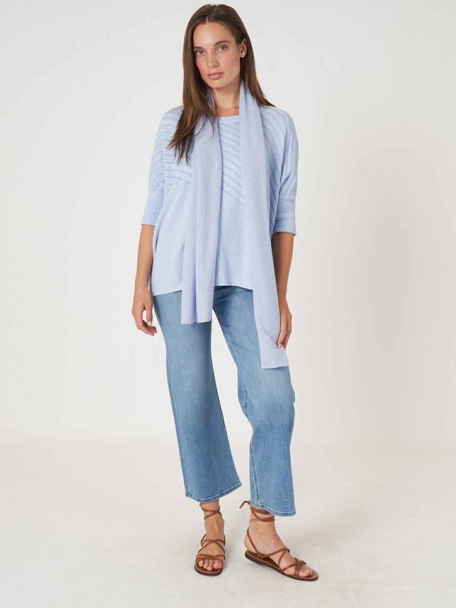 Fine knit organic cashmere scarf image number 98