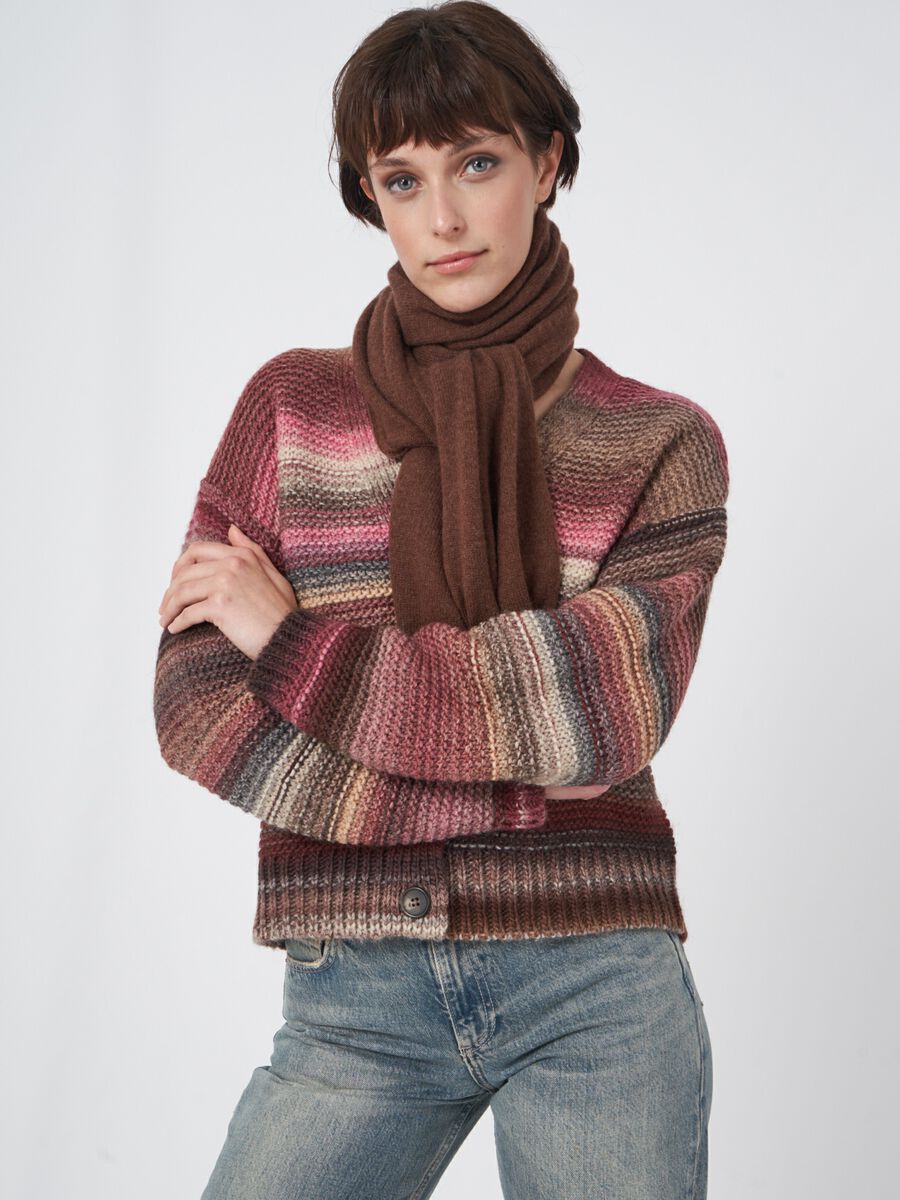 Fine knit organic cashmere scarf image number 66