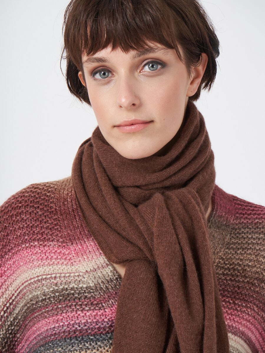 Fine knit organic cashmere scarf image number 67