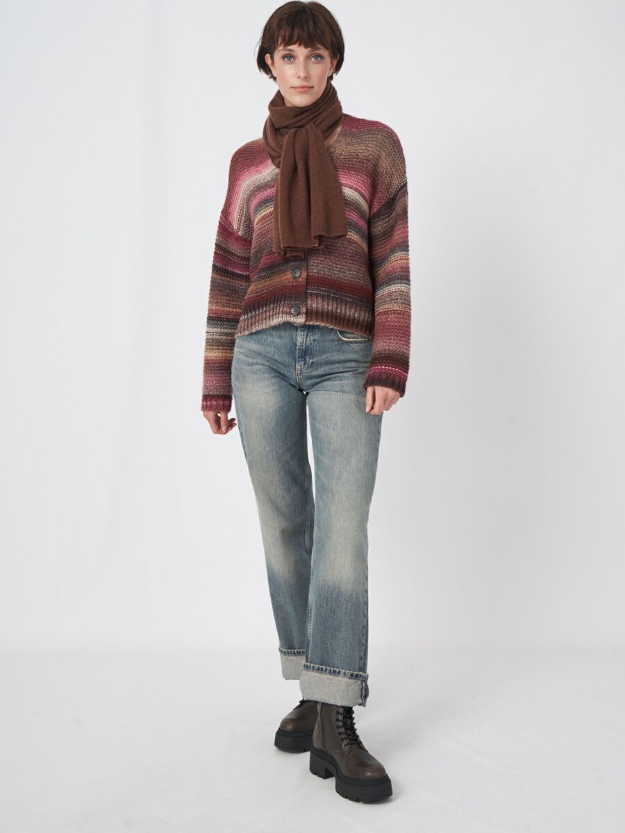 Fine knit organic cashmere scarf image number 68