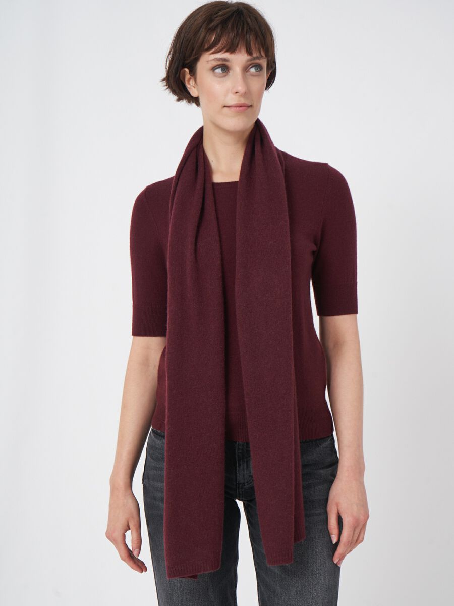 Fine knit organic cashmere scarf image number 69