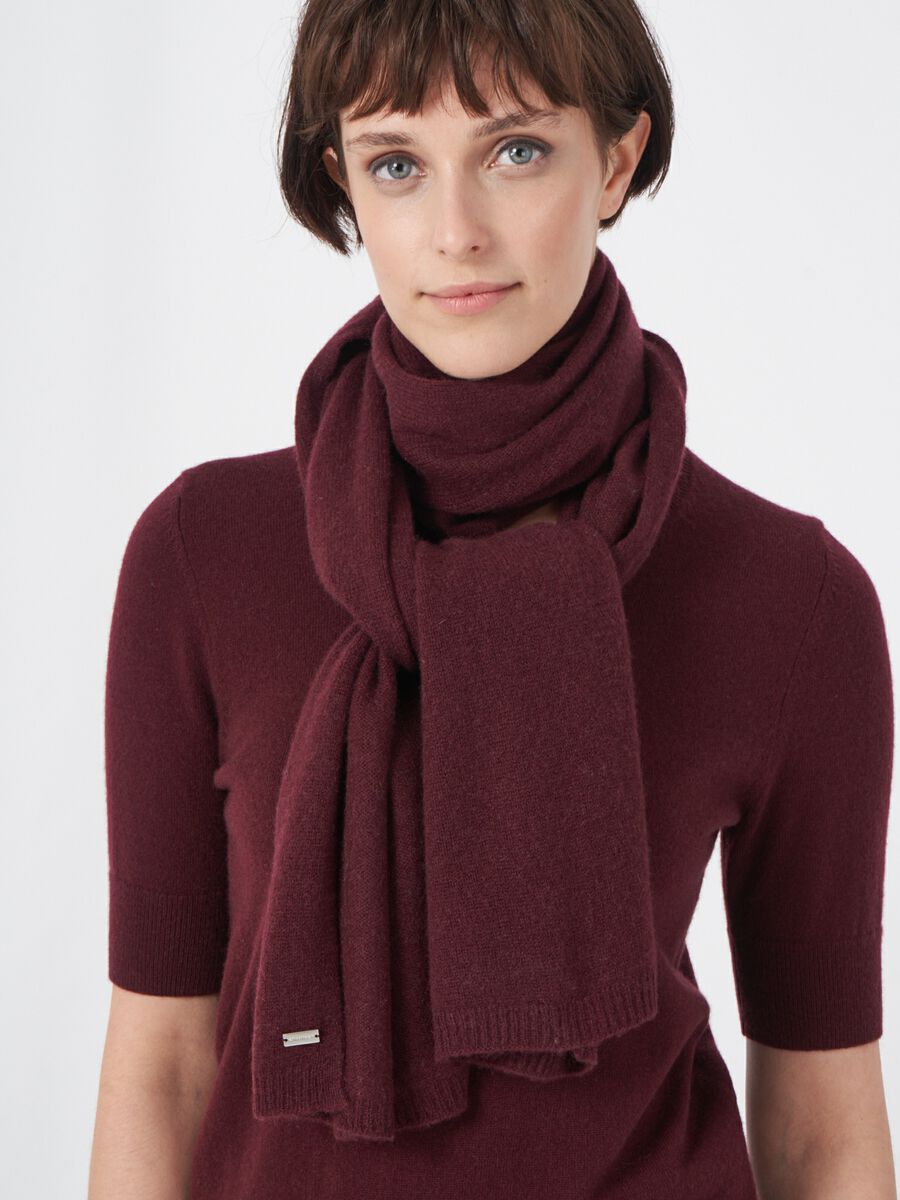 Fine knit organic cashmere scarf image number 70