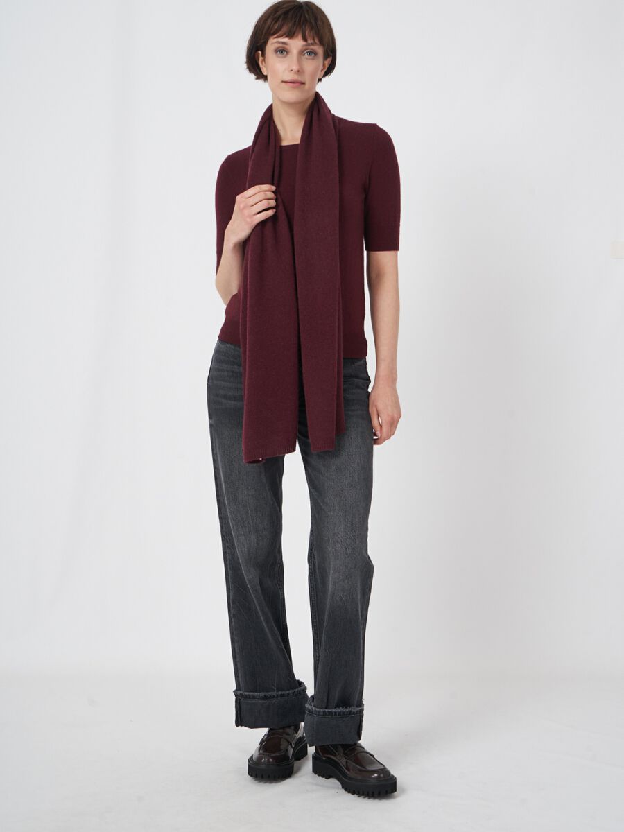 Fine knit organic cashmere scarf image number 71