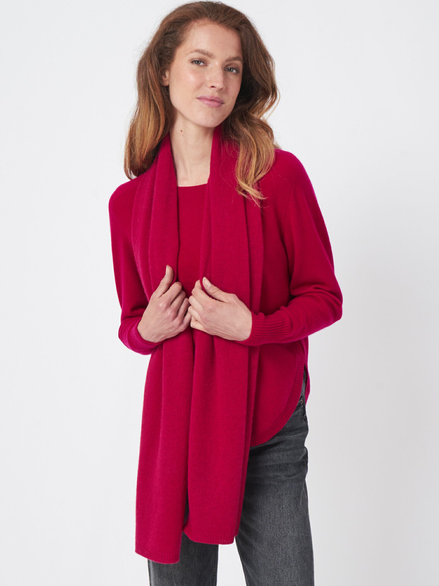 Fijngebreide organisch cashmere sjaal
