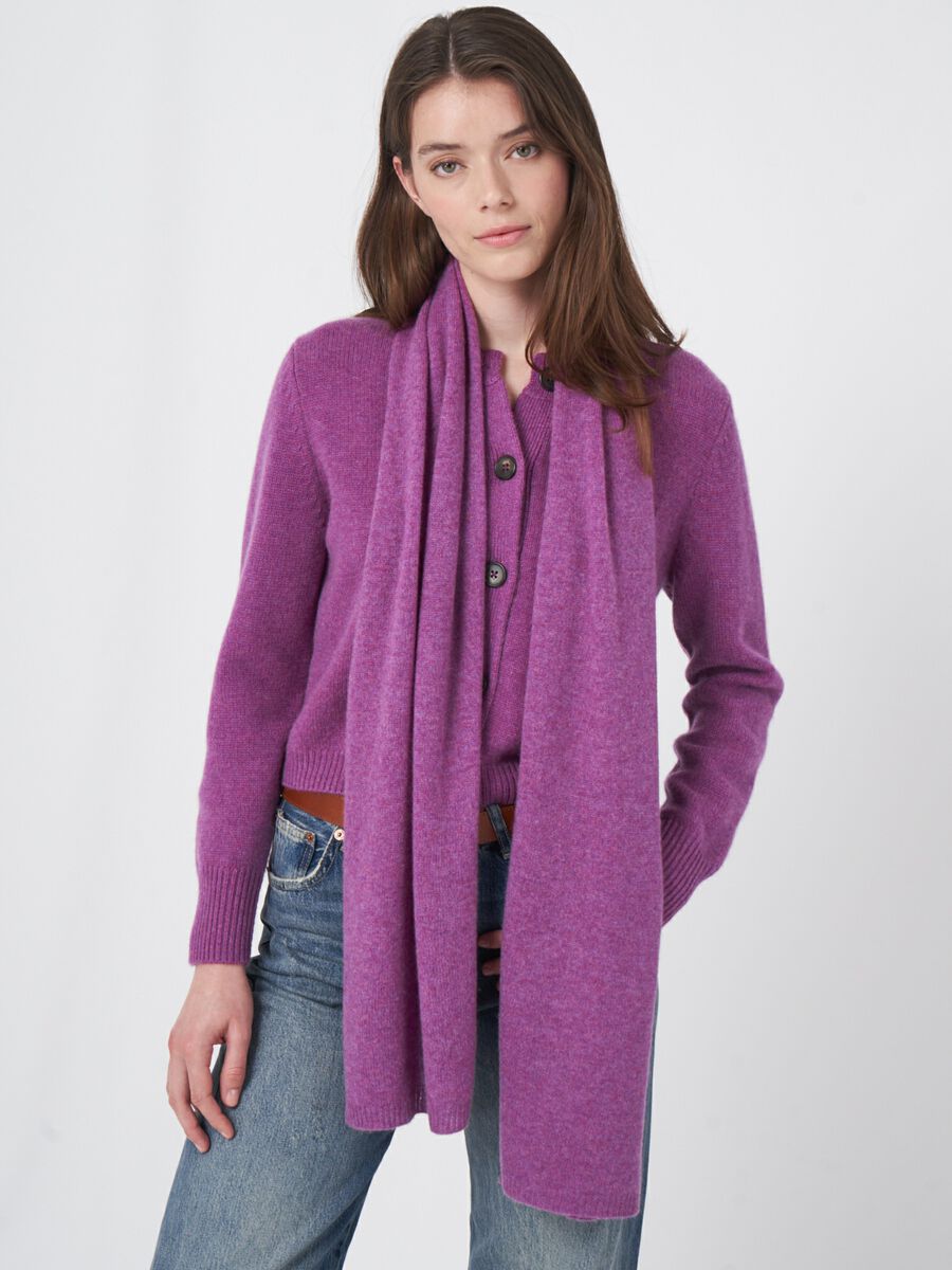 Fine knit organic cashmere scarf image number 75