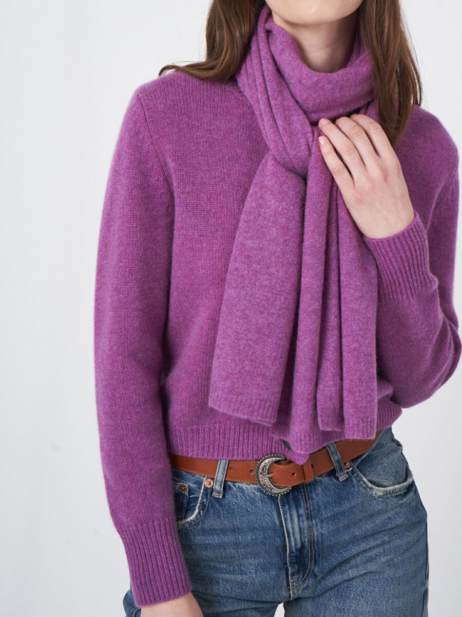 Fine knit organic cashmere scarf image number 76