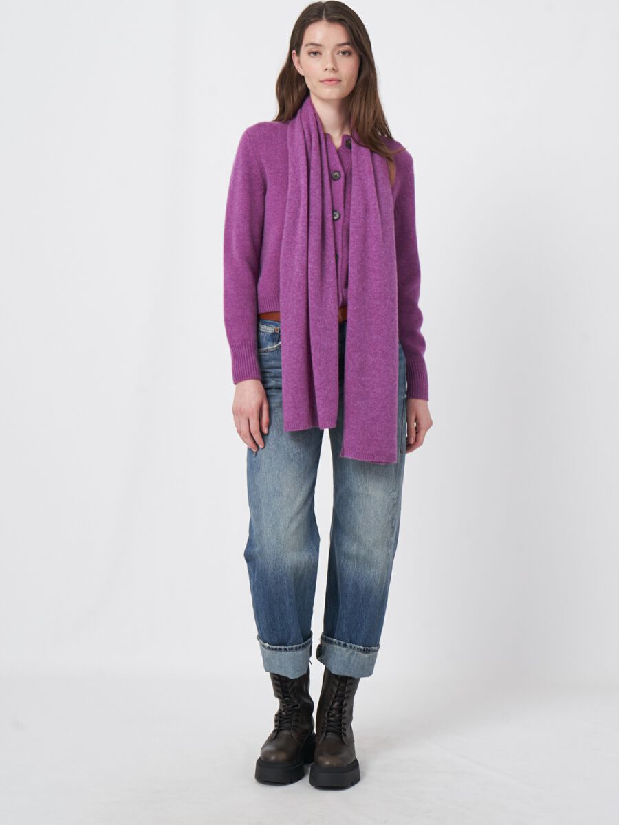 Fine knit organic cashmere scarf image number 77