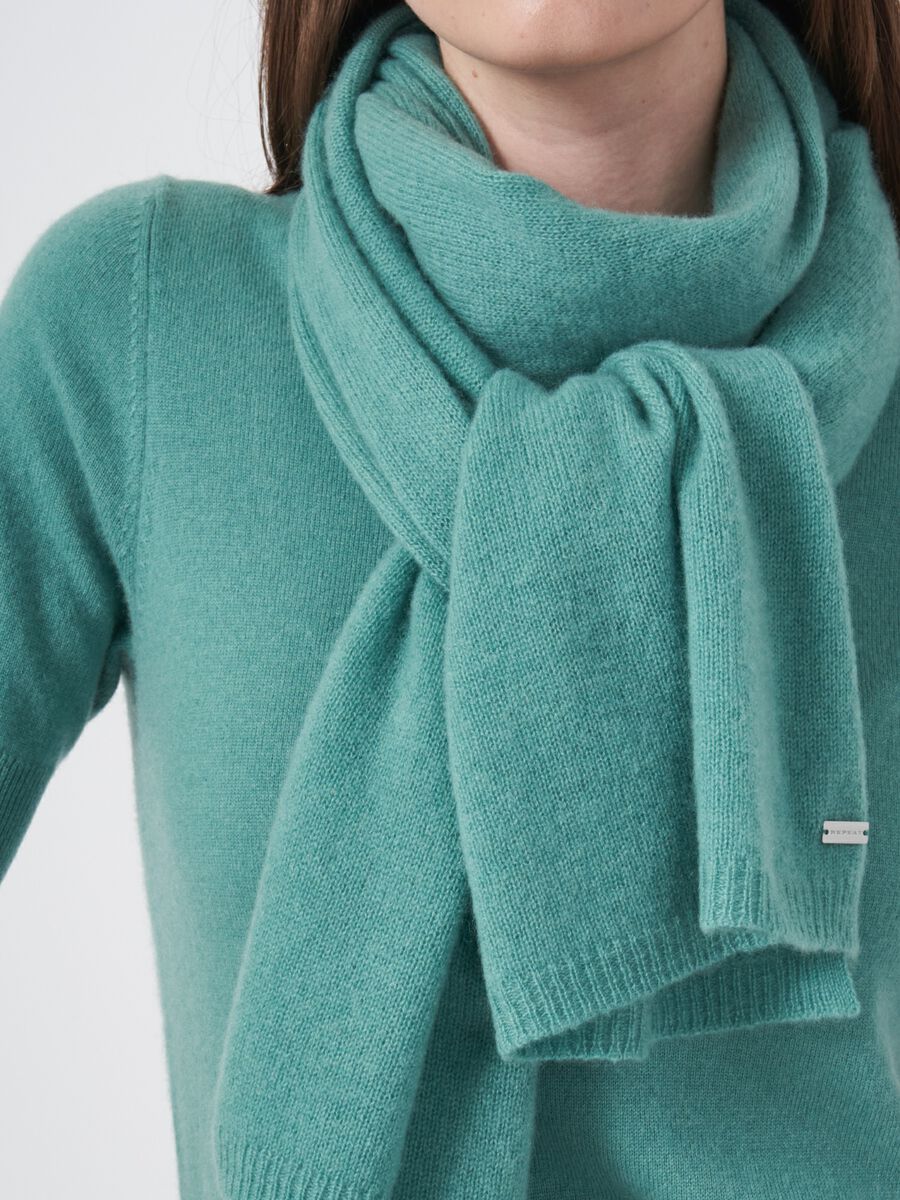 Fine knit organic cashmere scarf image number 79
