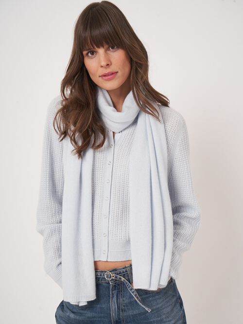 Fijngebreide organisch cashmere sjaal