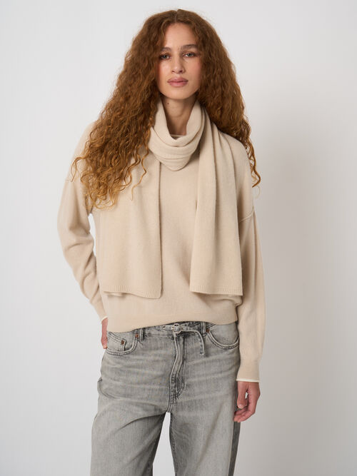 Organic cashmere fine-knit scarf