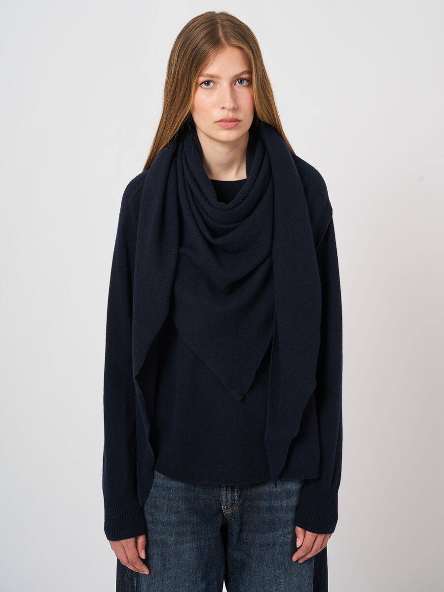 Foulard triangulaire femme &mdash; maille fine & cachemire repeat image number 1