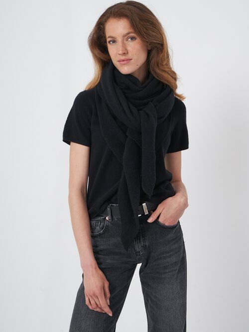 Luxe driehoekige sjaal van organisch kasjmier