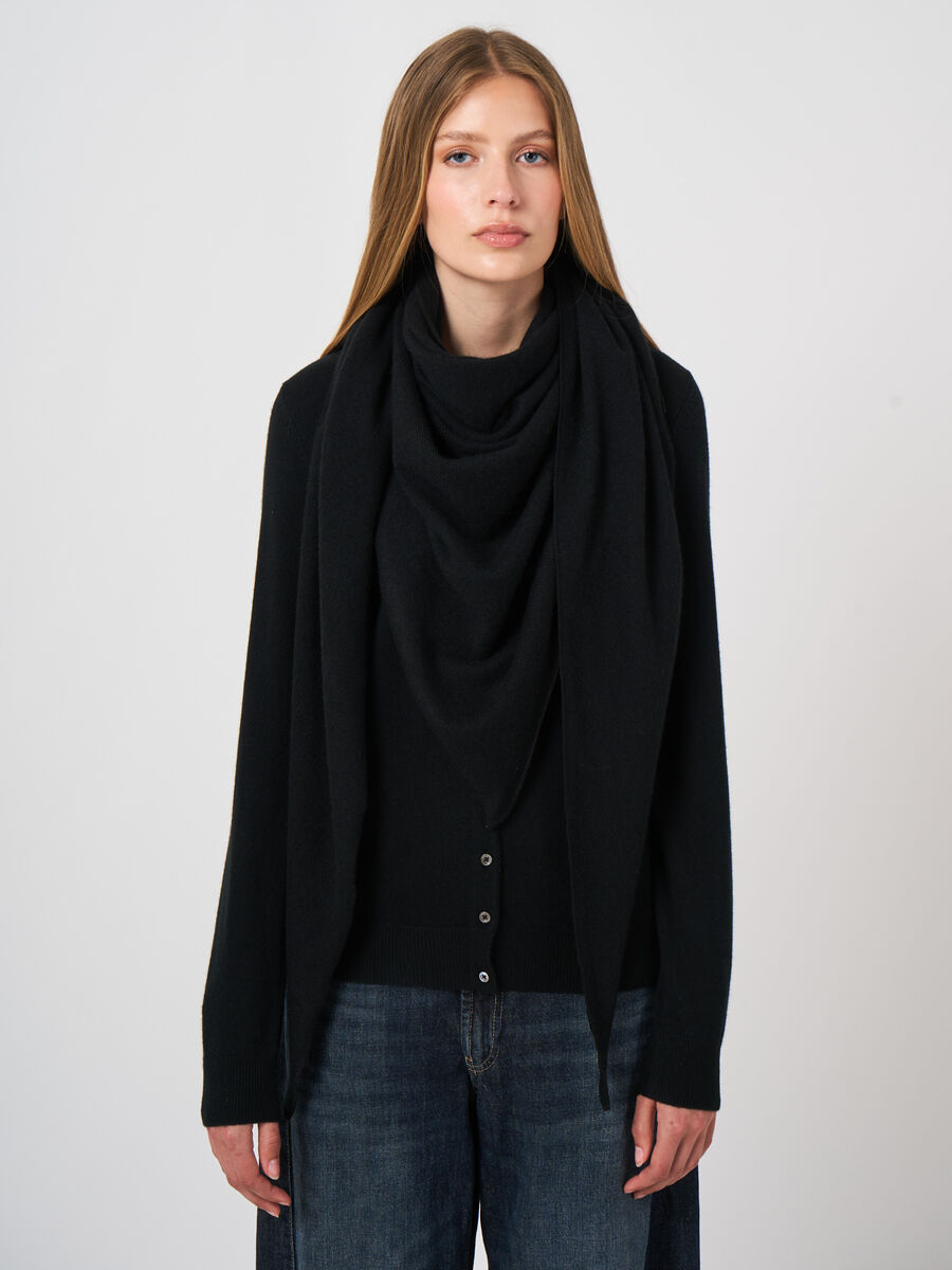 Foulard triangulaire femme &mdash; maille fine & cachemire repeat image number 1