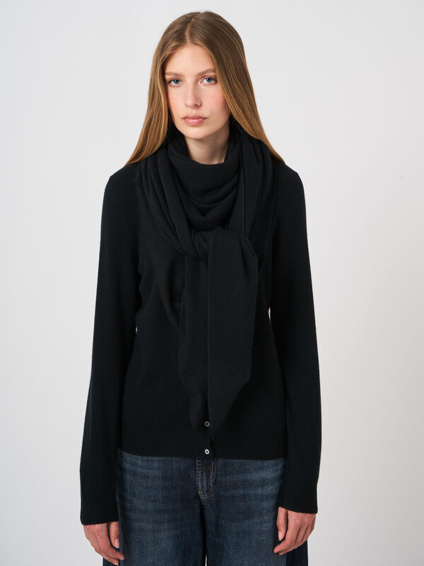 Foulard triangulaire femme &mdash; maille fine & cachemire repeat image number 2