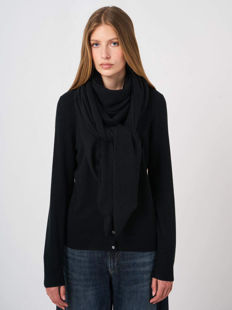 Foulard triangulaire femme &mdash; maille fine & cachemire repeat image number 2