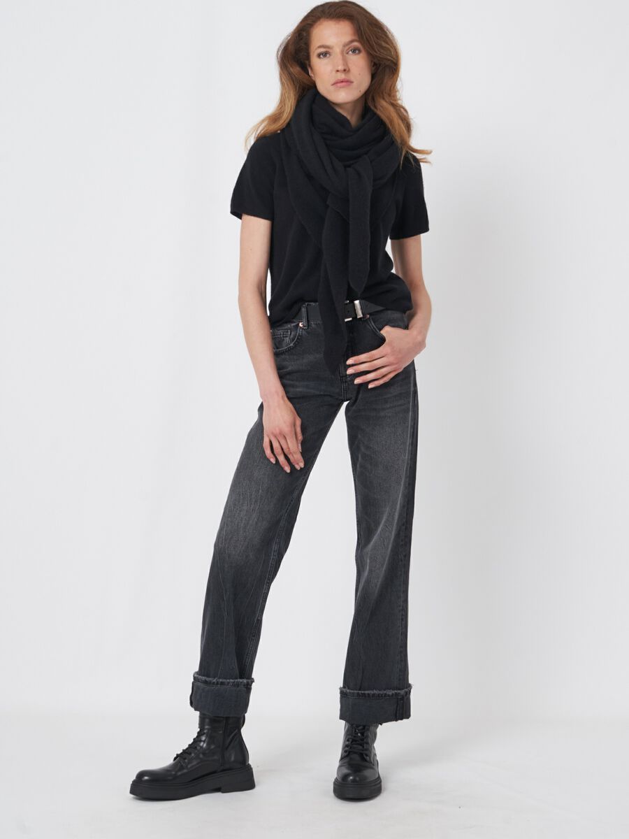 Foulard triangulaire femme — maille fine & cachemire repeat image number 3