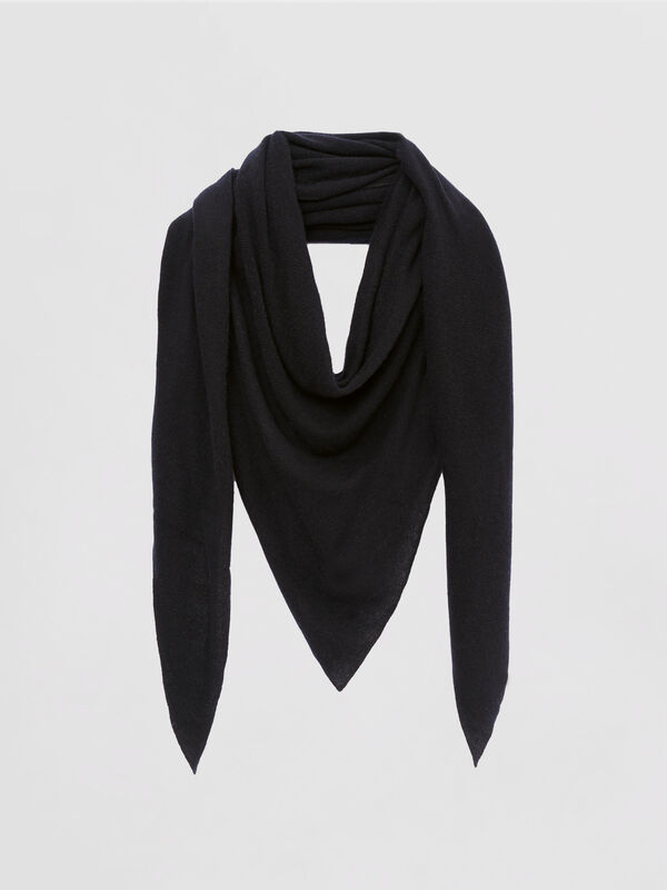 Foulard triangulaire femme &mdash; maille fine & cachemire repeat image number 3