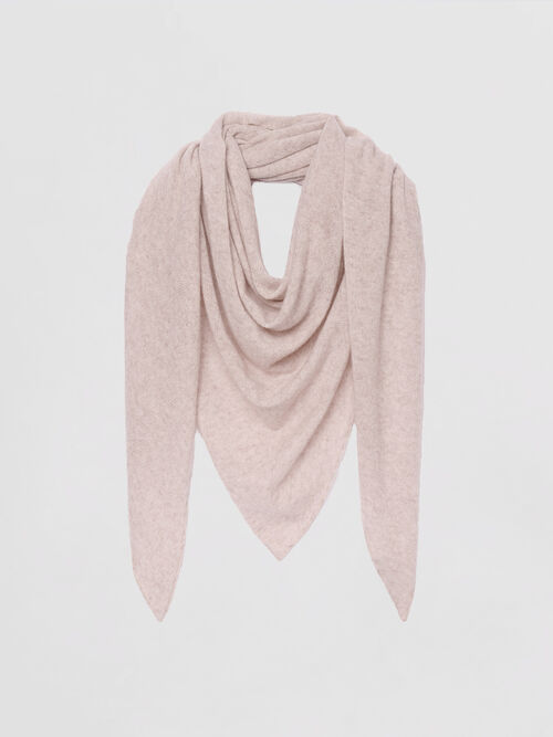 Fijngebreide organisch cashmere driehoekige sjaal