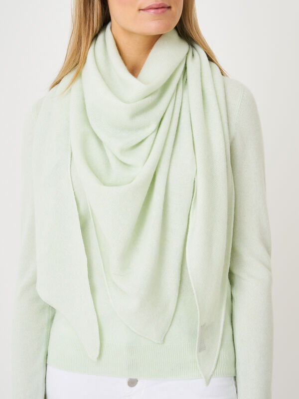 Fine knit organic cashmere triangular scarf image number 82