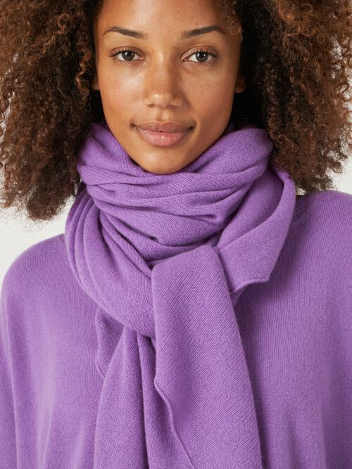 Fine knit organic cashmere triangular scarf