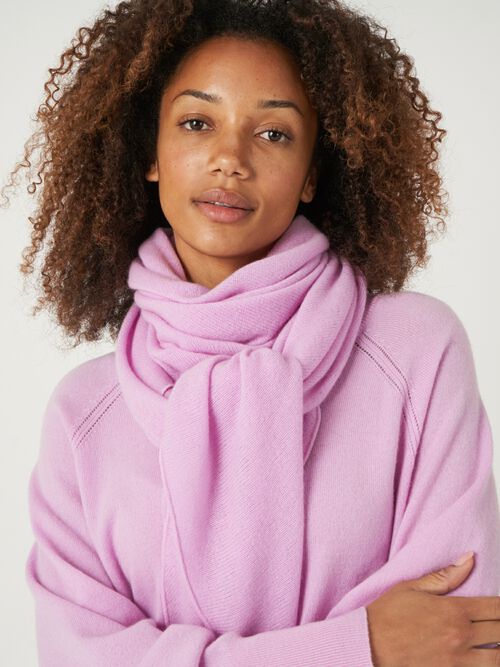 Fine knit organic cashmere triangular scarf
