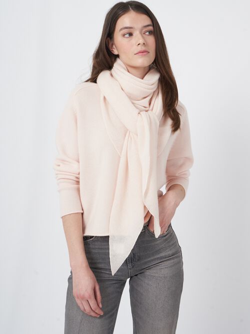Fine knit organic cashmere triangular scarf