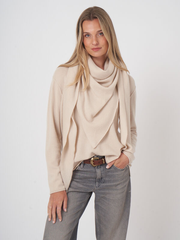 Fine-Knit Cashmere Triangular Scarf image number 0