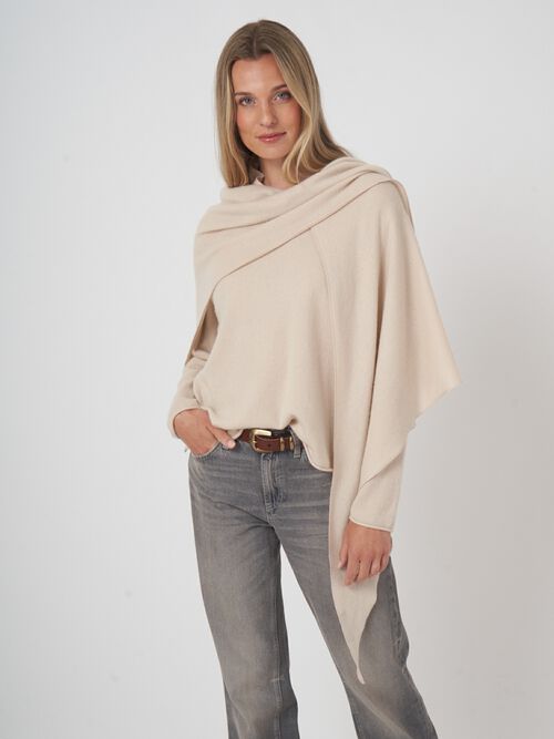 Luxe driehoekige sjaal van organisch kasjmier