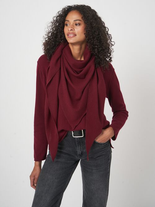 Luxe driehoekige sjaal van organisch kasjmier