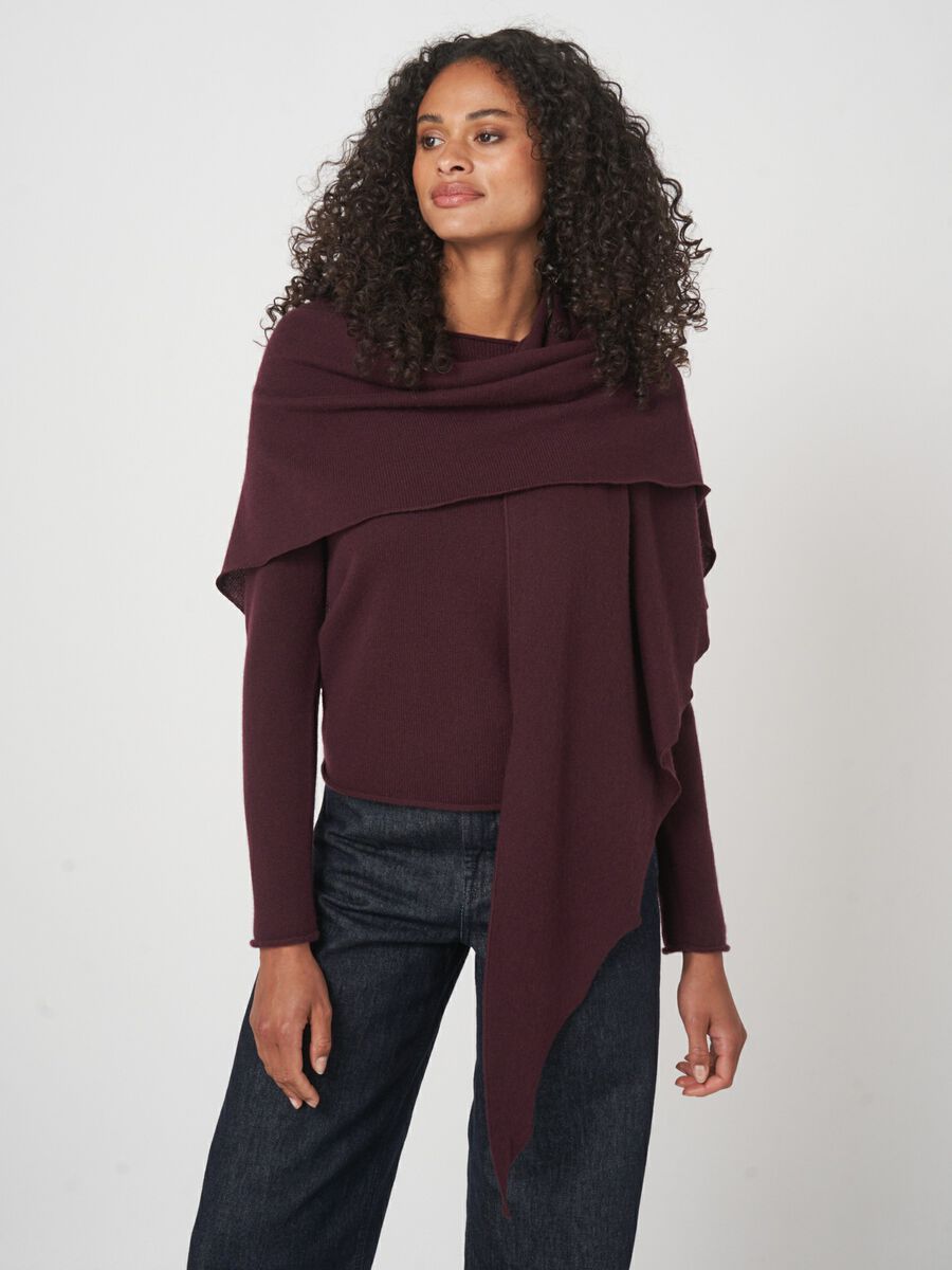 Luxe driehoekige sjaal van organisch kasjmier image number 3