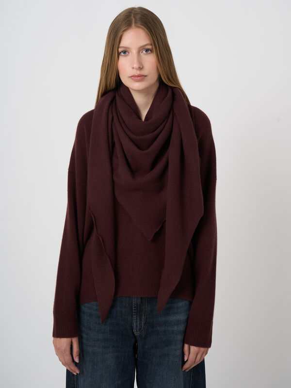 Fine-Knit Cashmere Triangular Scarf image number 0