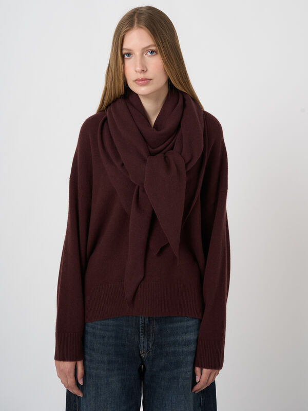 Fine-Knit Cashmere Triangular Scarf image number 1