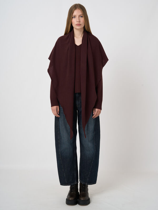 Fine-Knit Cashmere Triangular Scarf image number 2