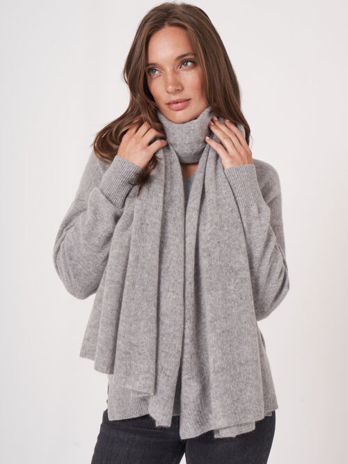Oversized sjaal met ribdetails