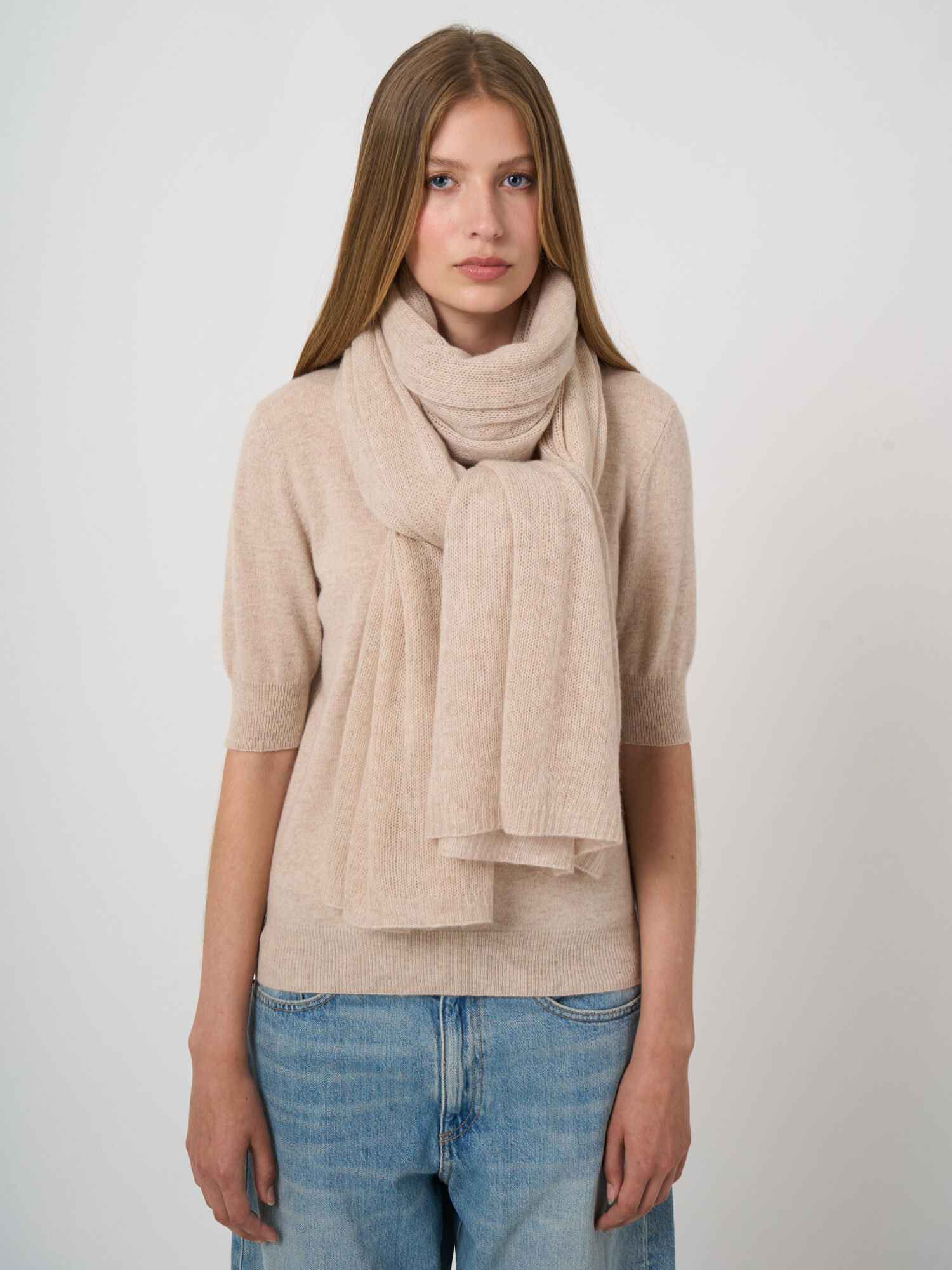 Oversized sjaal met ribdetails