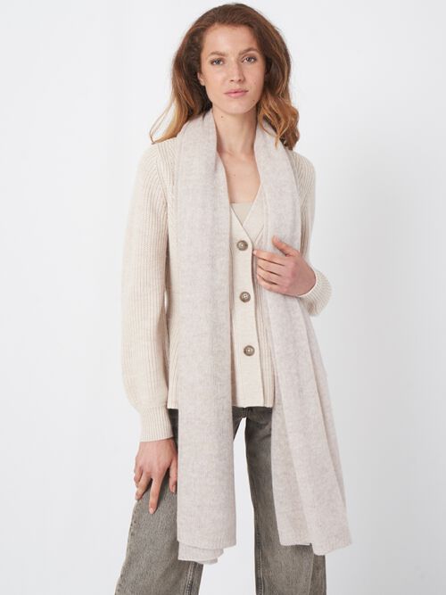 Oversized sjaal met ribdetails