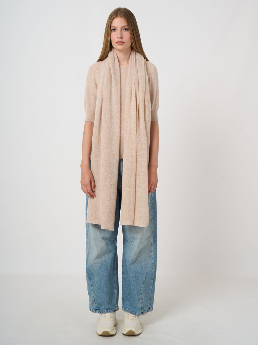 Oversized-Kaschmirschal in lockerem Strick image number 1
