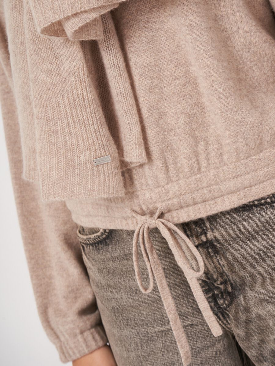 Loose knit organic cashmere scarf with rib details image number 96