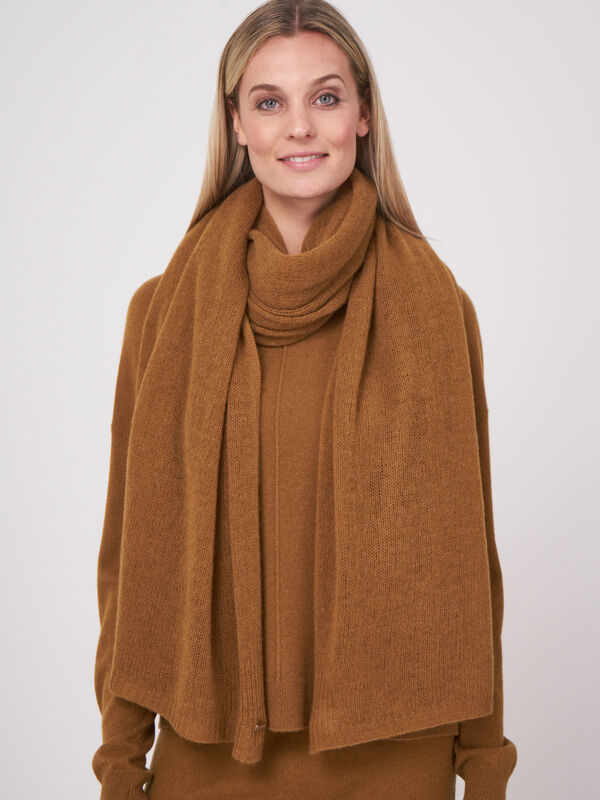 &Eacute;charpe oversize en cachemire bio GOTS, maille l&acirc;che image number 1