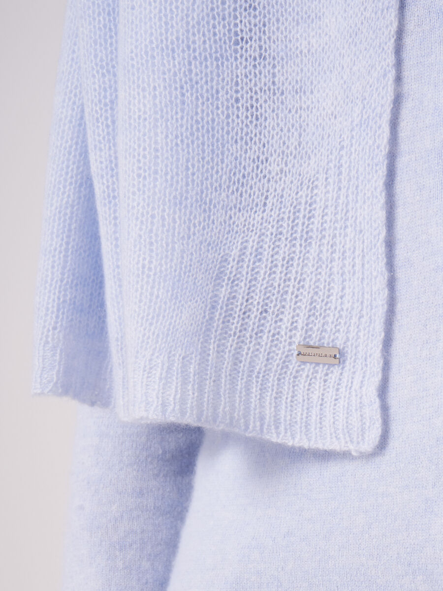 Loose knit organic cashmere scarf with rib details image number 224