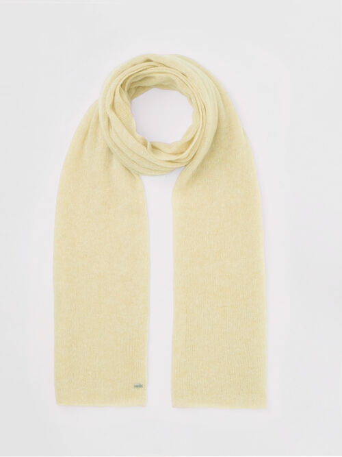 Loose knit organic cashmere scarf with rib details
