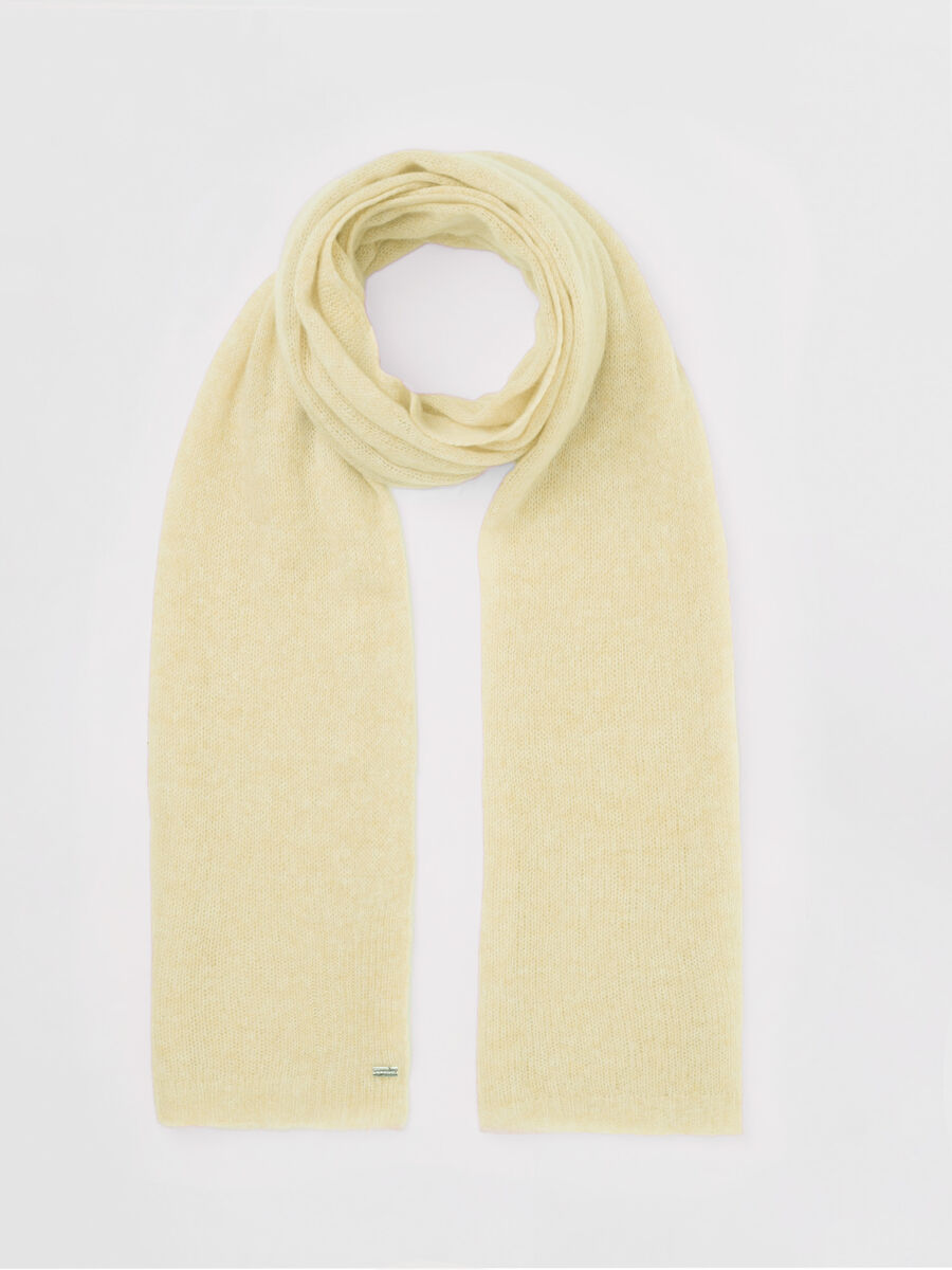 Loose knit organic cashmere scarf with rib details image number 265