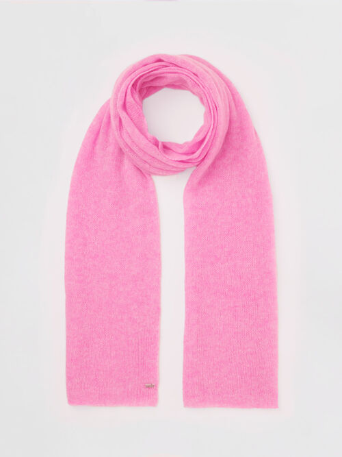 Loose knit organic cashmere scarf with rib details