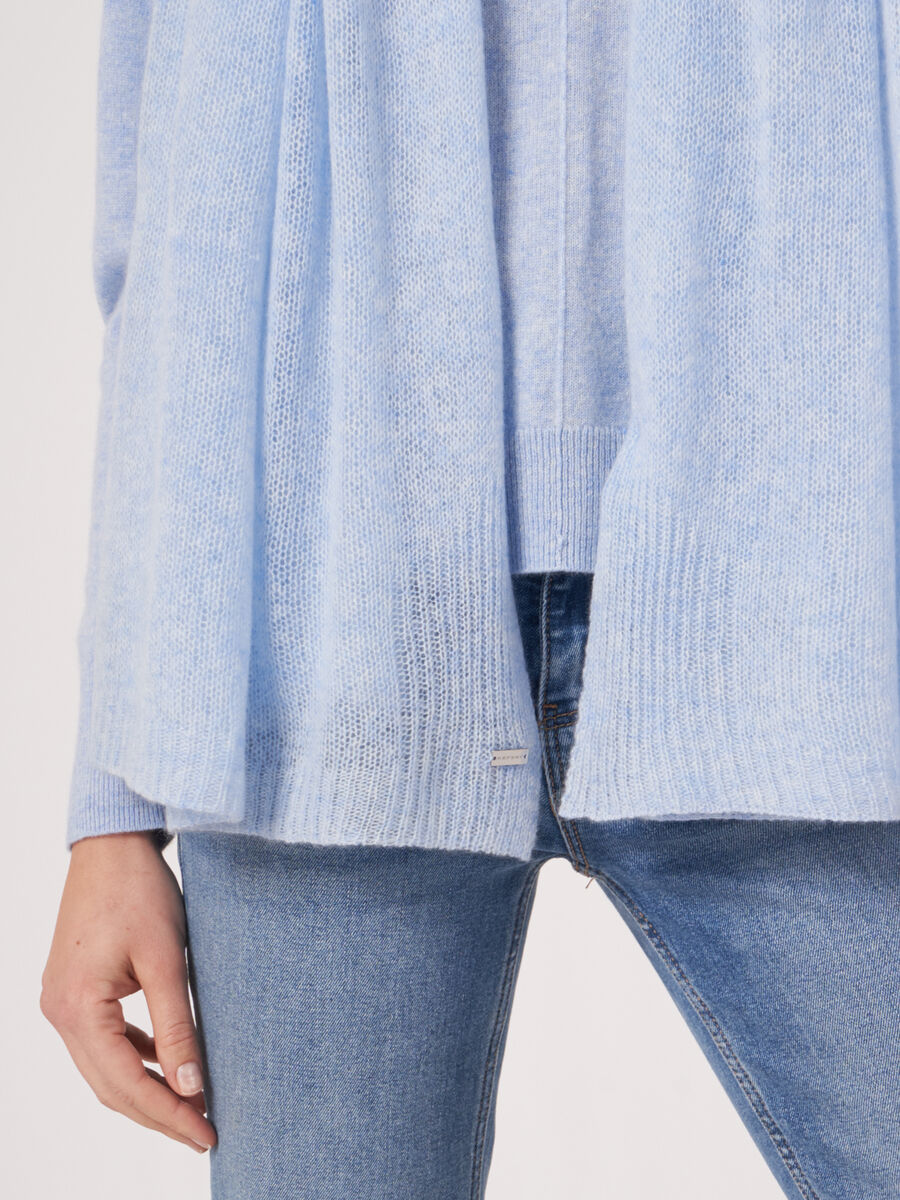 Loose knit organic cashmere scarf with rib details image number 277