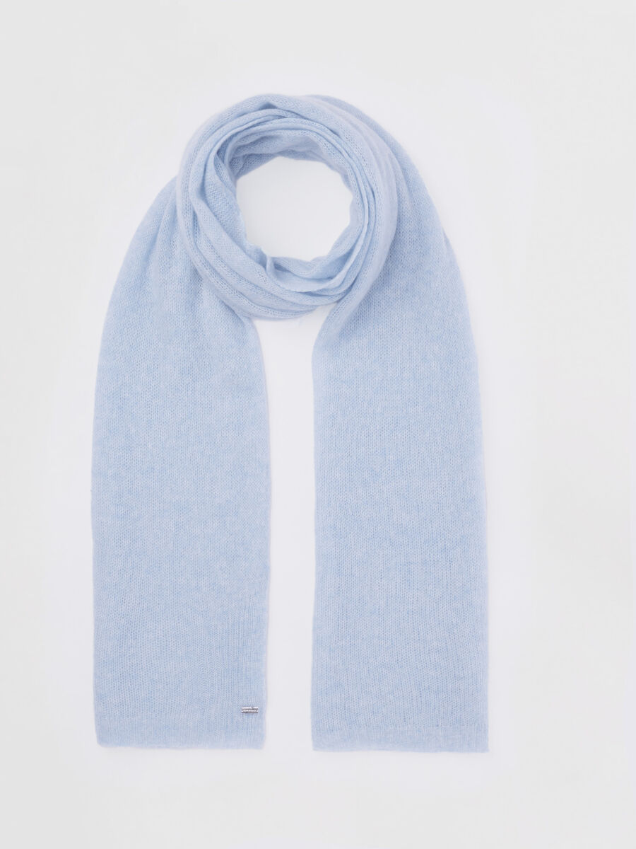 Loose knit organic cashmere scarf with rib details image number 275