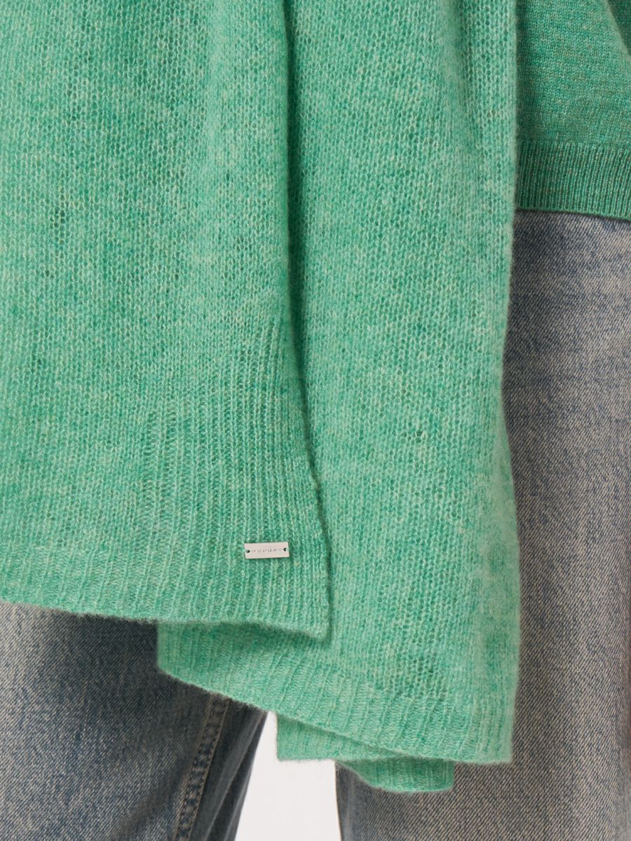 Loose knit organic cashmere scarf with rib details image number 101